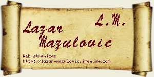 Lazar Mazulović vizit kartica